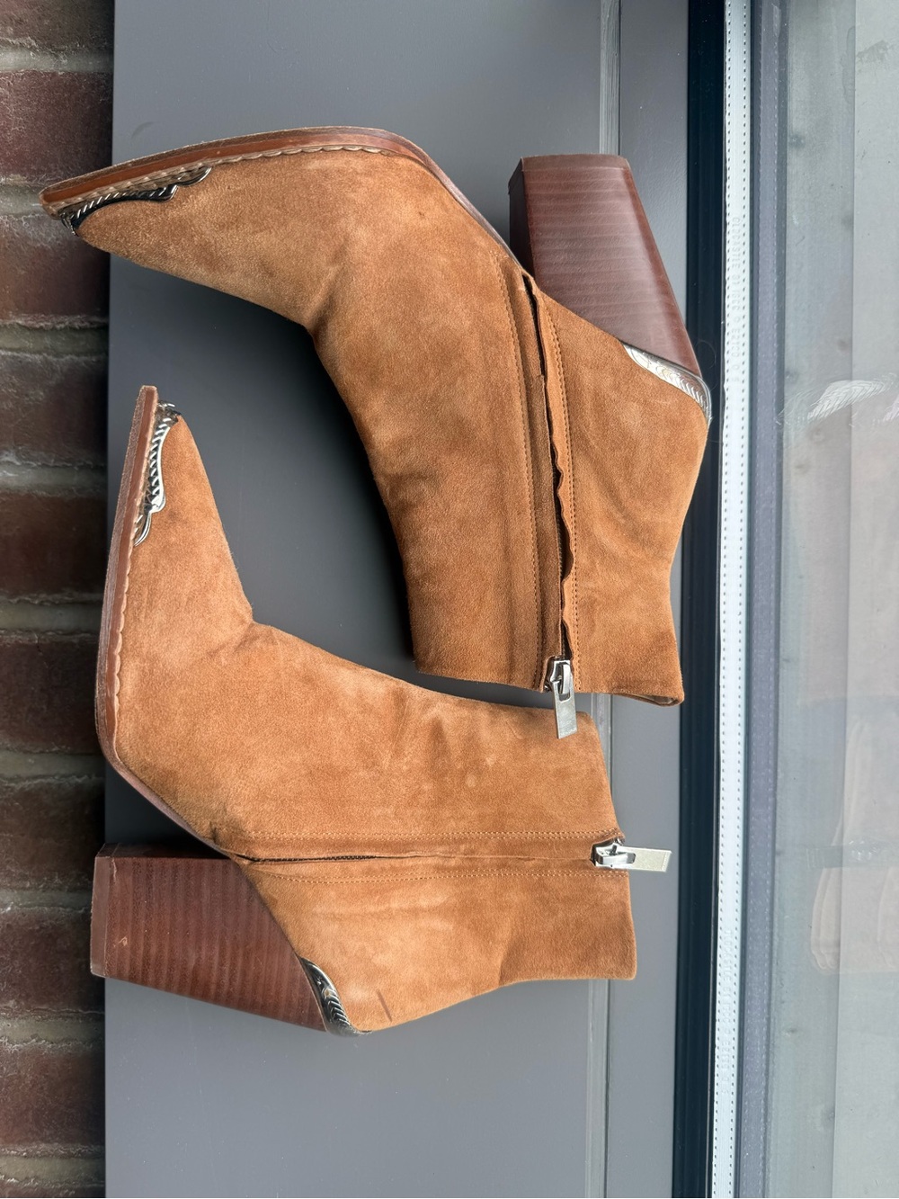 The Kooples Suede Western Ankle Boots